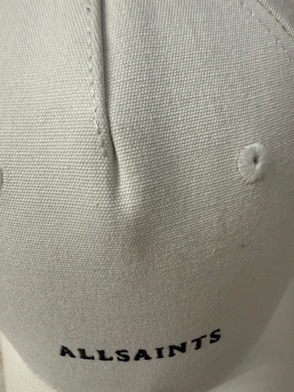 All Saints Cream Hat with Black Logo…silver snap back ..nwt .. authentic .unisex - Picture 8 of 8